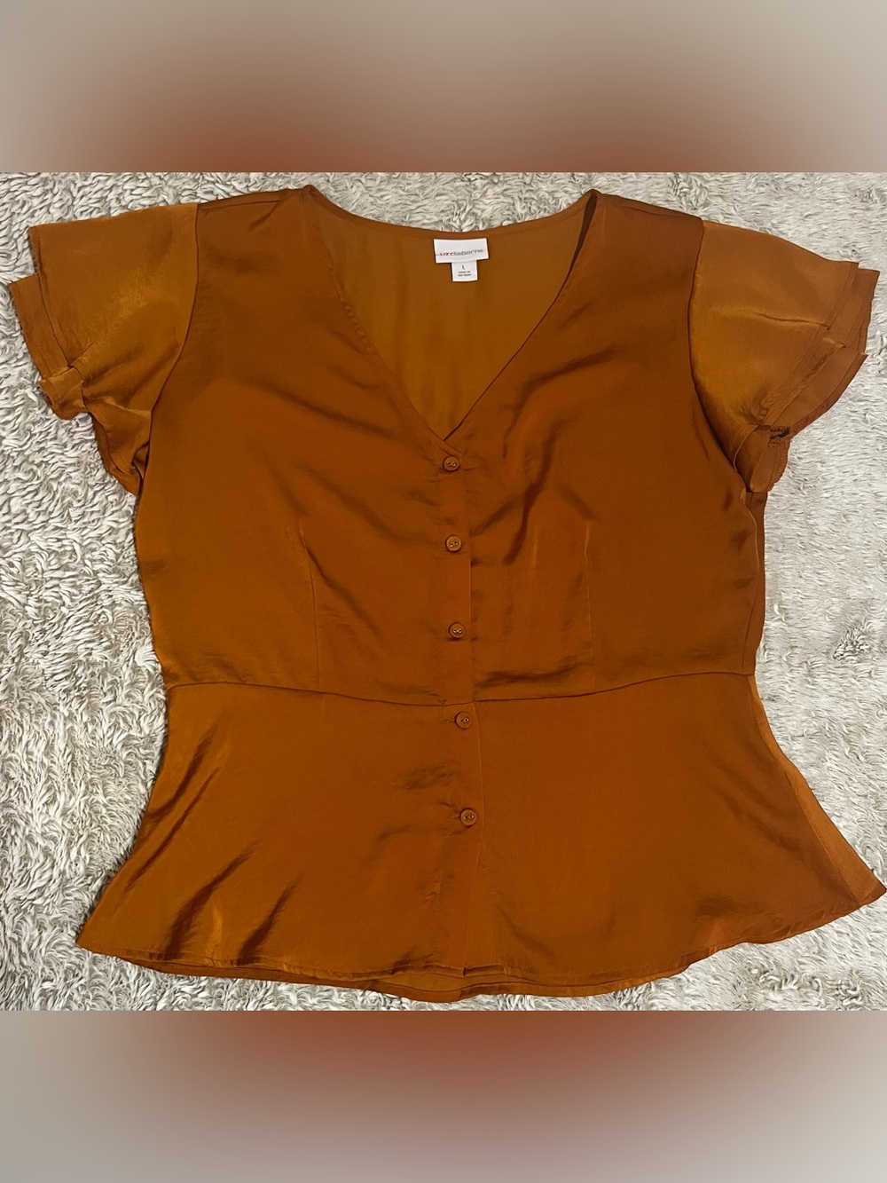 Liz Claiborne Rust Orange silky blouse